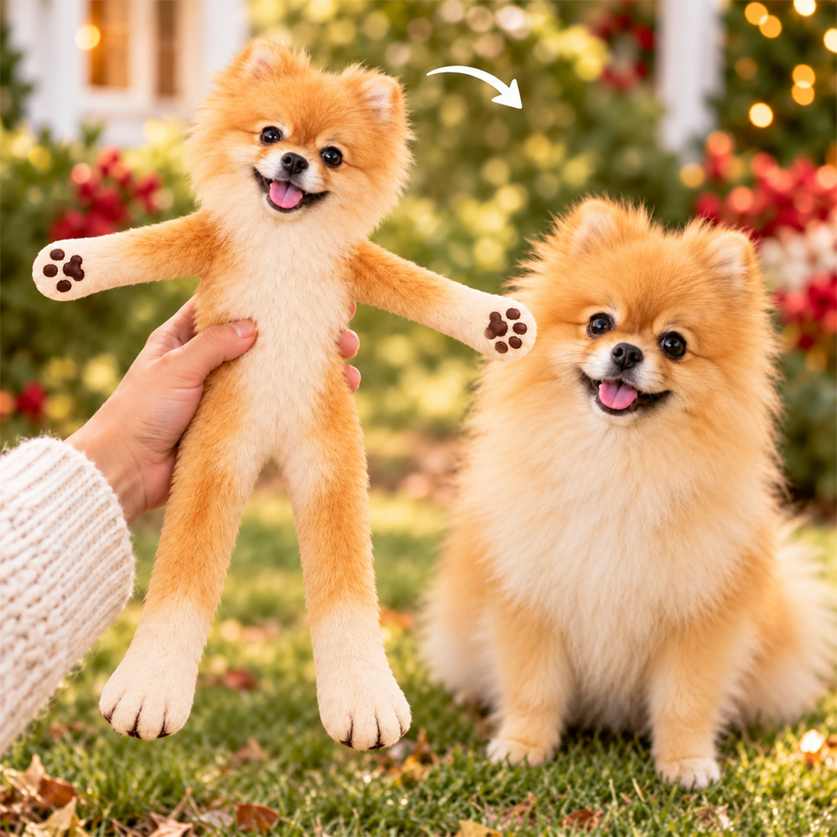 Personalized Pomeranian Photo Pet Squishy Toy Poseable Plush Doll, Funny Gift For Dog Mom, Dad, Pet Lover T1807 T24 TL06