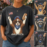 Custom Dog Cat Photo Shirt – Patriotic Pet Lover T-Shirt