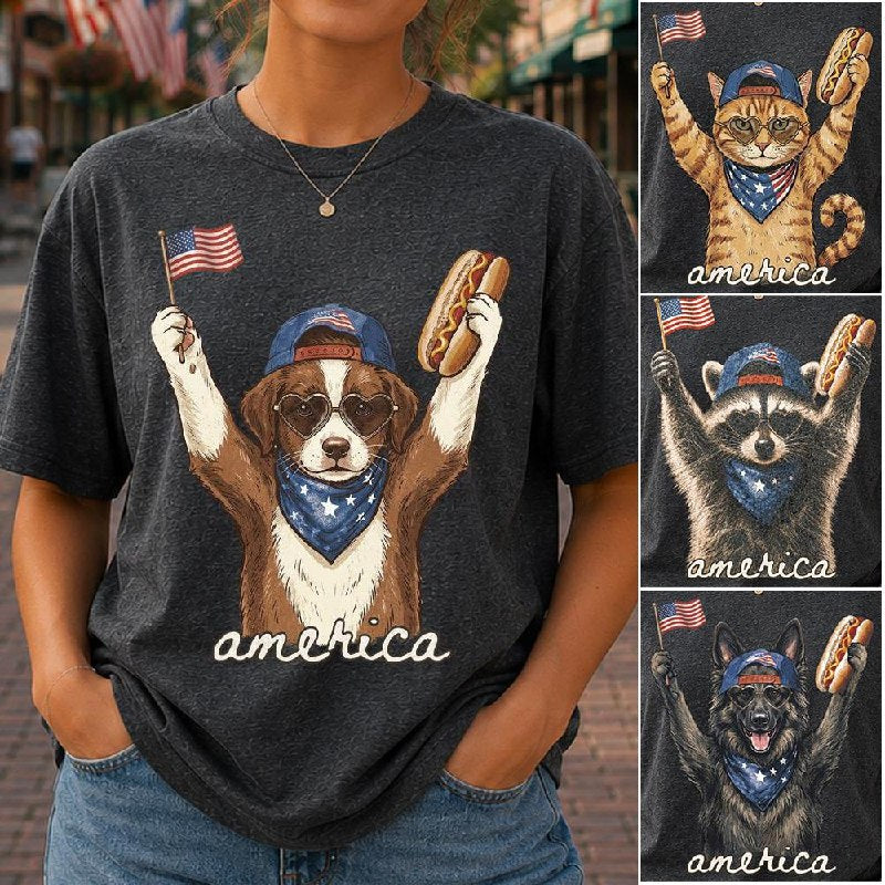 Custom Dog Cat Photo Shirt – Patriotic Pet Lover T-Shirt
