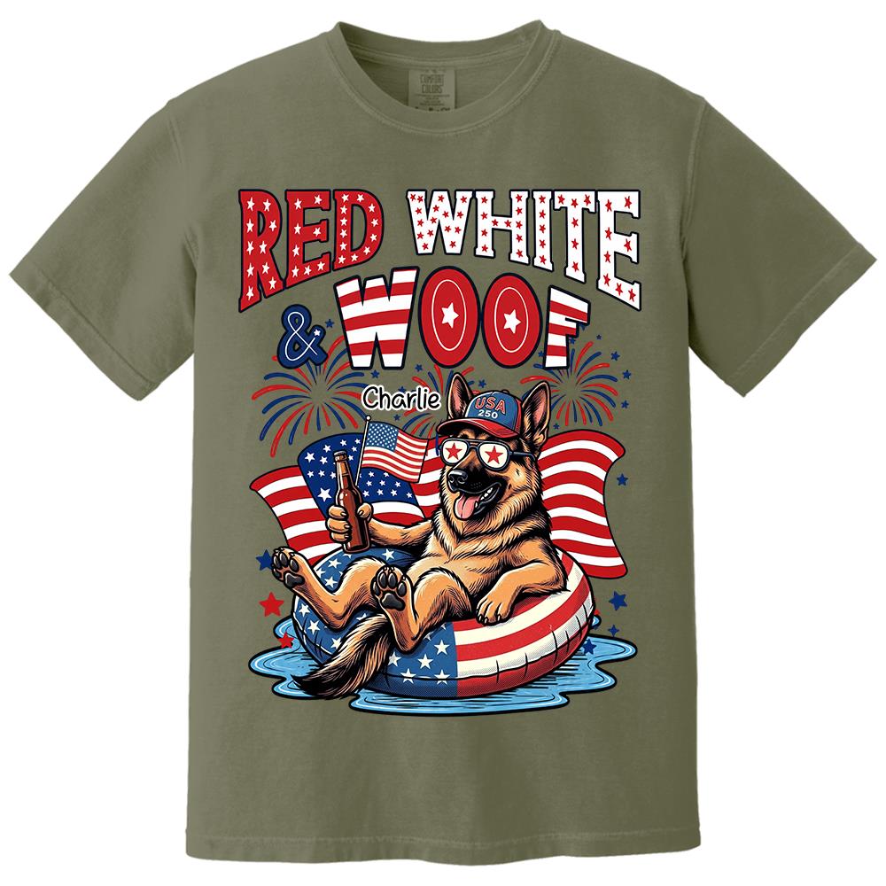 Red White Woof, Custom Photo Pet Shirt, America 250th Anniversary Gifts For Dog Cat Lovers, Dog Dad And Mom, Cat Owners T1807 Hv01