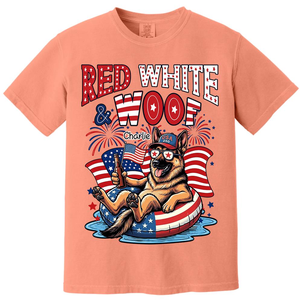 Red White Woof, Custom Photo Pet Shirt, America 250th Anniversary Gifts For Dog Cat Lovers, Dog Dad And Mom, Cat Owners T1807 Hv01