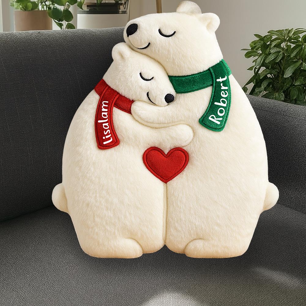 Bear Family Hugging Ugly Plush Pillow, Personalized Gifts For Family Nh00