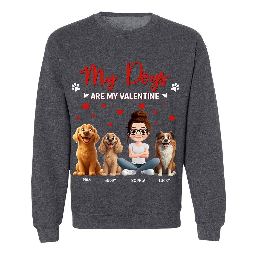 My Dog Is My Valentine, Personalized Shirt For Dog Mom, Dog Dad, Gift For Dog Lover T1807 Hv01
