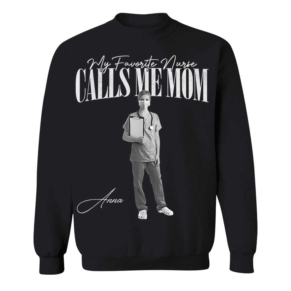 My Favorite Nurse Calls Me Mom Washed Tee Retro Bootleg Shirt For Nurse Family A2110