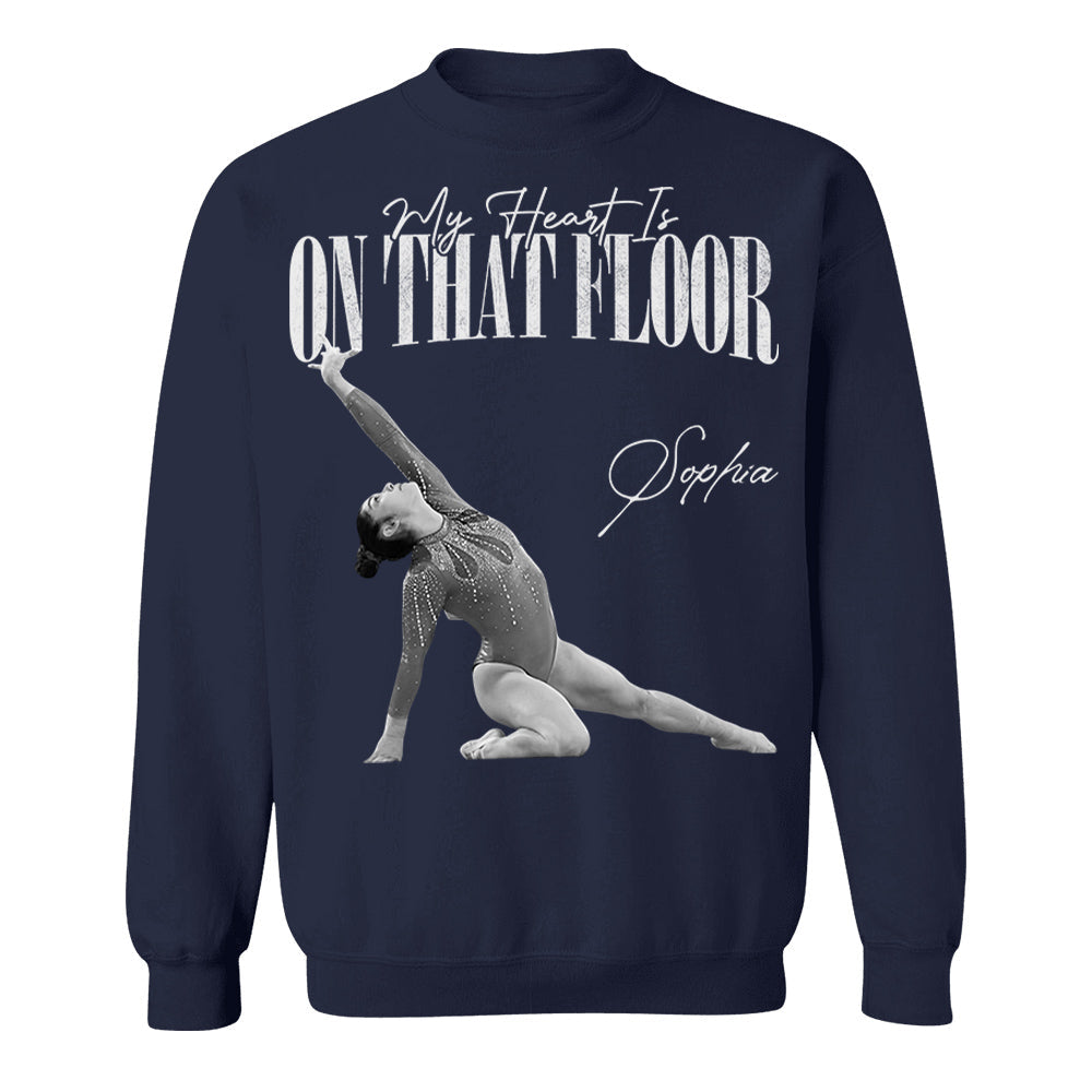 My Heart Is On That Floor - Washed Tee Retro Bootleg Shirt For Gymnast A2110 Li29