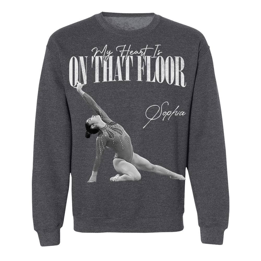 My Heart Is On That Floor - Washed Tee Retro Bootleg Shirt For Gymnast A2110 Li29