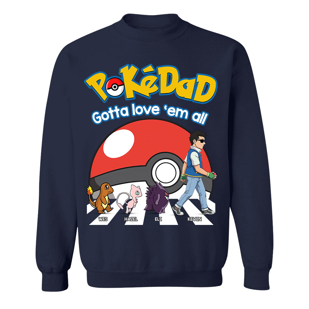 Poke Dad - Personalized T-Shirt - Happy Father's Day Gift - Custom Father's Day Shirt Na02 Hv01