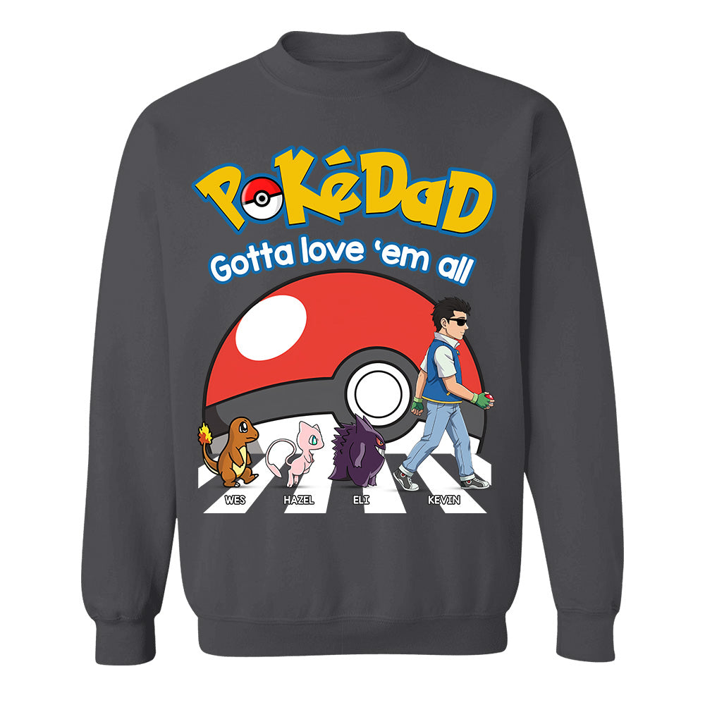 Poke Dad - Personalized T-Shirt - Happy Father's Day Gift - Custom Father's Day Shirt Na02 Hv01