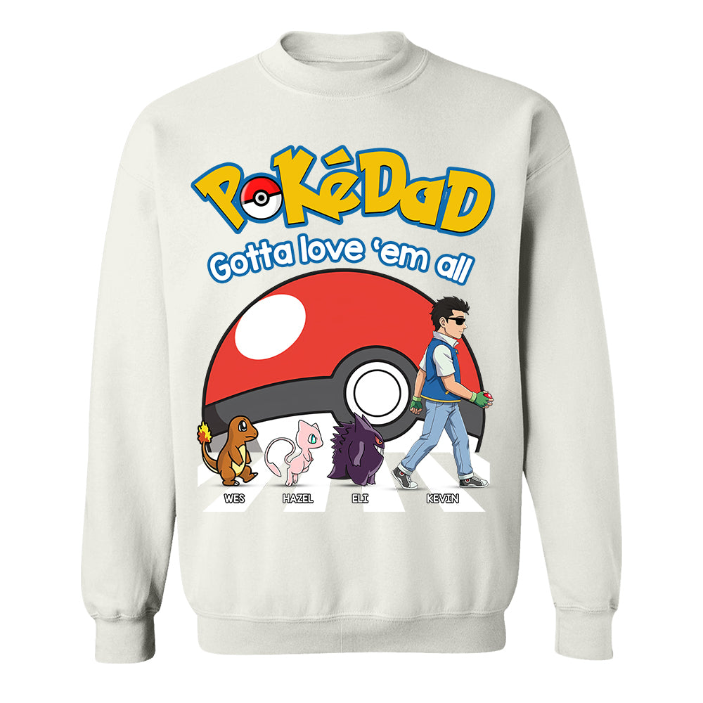 Poke Dad - Personalized T-Shirt - Happy Father's Day Gift - Custom Father's Day Shirt Na02 Hv01