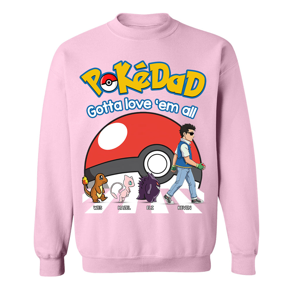 Poke Dad - Personalized T-Shirt - Happy Father's Day Gift - Custom Father's Day Shirt Na02 Hv01