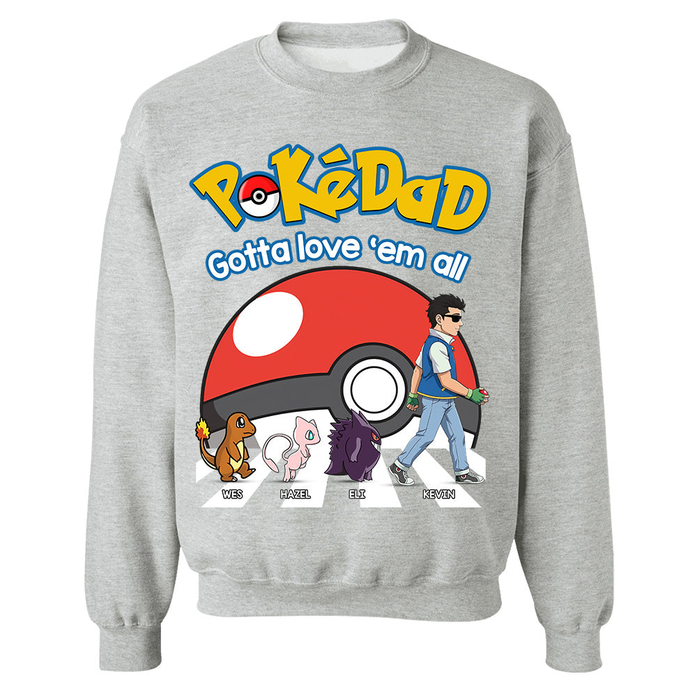 Poke Dad - Personalized T-Shirt - Happy Father's Day Gift - Custom Father's Day Shirt Na02 Hv01