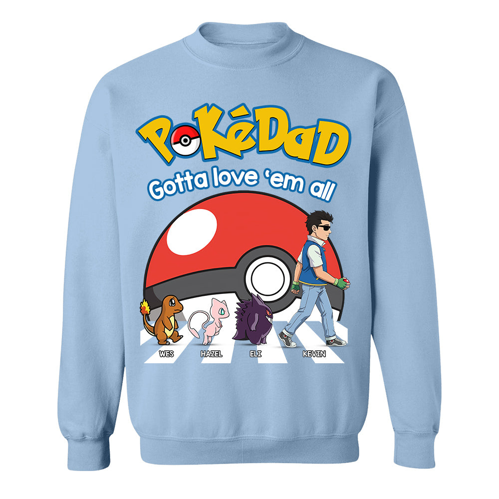 Poke Dad - Personalized T-Shirt - Happy Father's Day Gift - Custom Father's Day Shirt Na02 Hv01