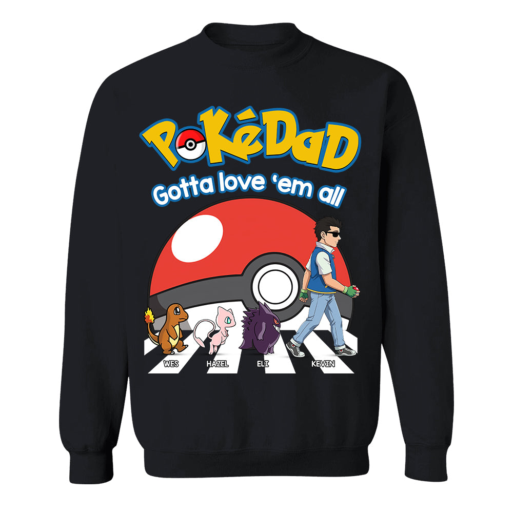 Poke Dad - Personalized T-Shirt - Happy Father's Day Gift - Custom Father's Day Shirt Na02 Hv01