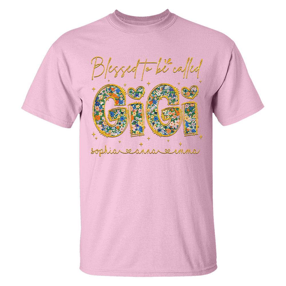 Blessed To Be Called Gigi - Custom Nickname & Kid Floral Shirt For Mother's Day NA04 Tm01