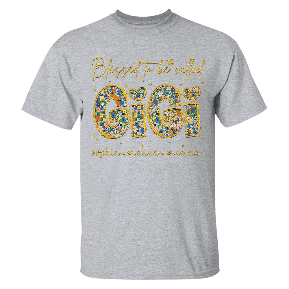 Blessed To Be Called Gigi - Custom Nickname & Kid Floral Shirt For Mother's Day NA04 Tm01