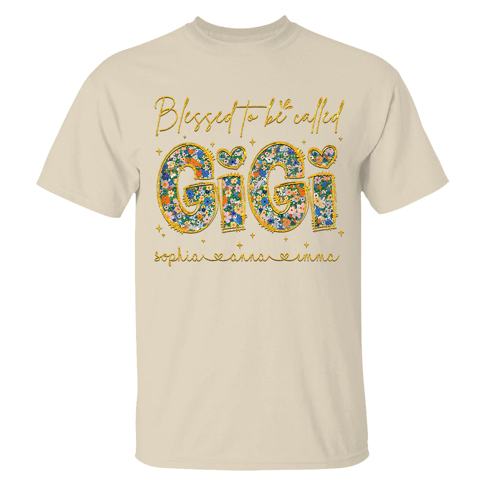 Blessed To Be Called Gigi - Custom Nickname & Kid Floral Shirt For Mother's Day NA04 Tm01