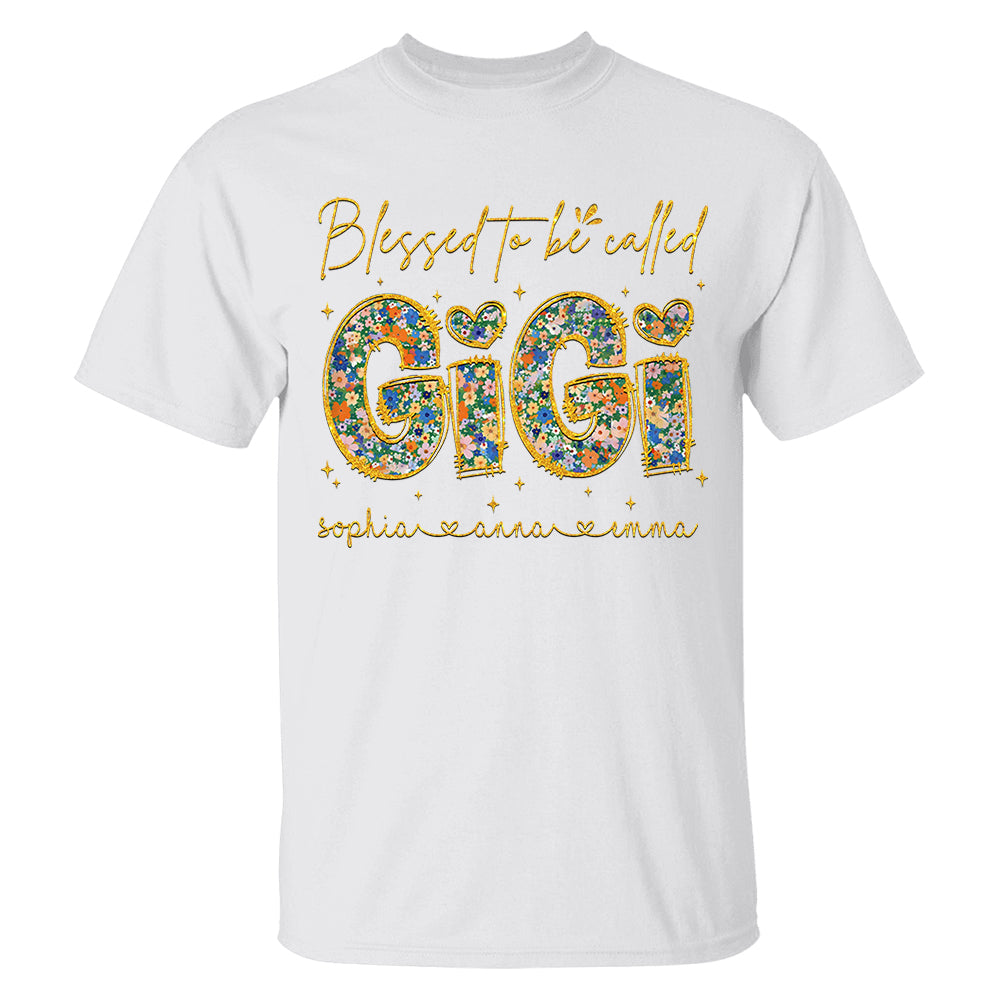 Blessed To Be Called Gigi - Custom Nickname & Kid Floral Shirt For Mother's Day NA04 Tm01