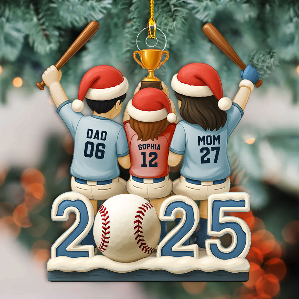 Baseball Family - Personalized Baseball Custom Shaped Acrylic Ornament Pt99