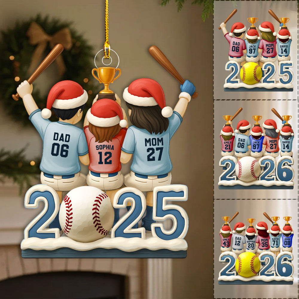 Baseball Family - Personalized Baseball Custom Shaped Acrylic Ornament Pt99