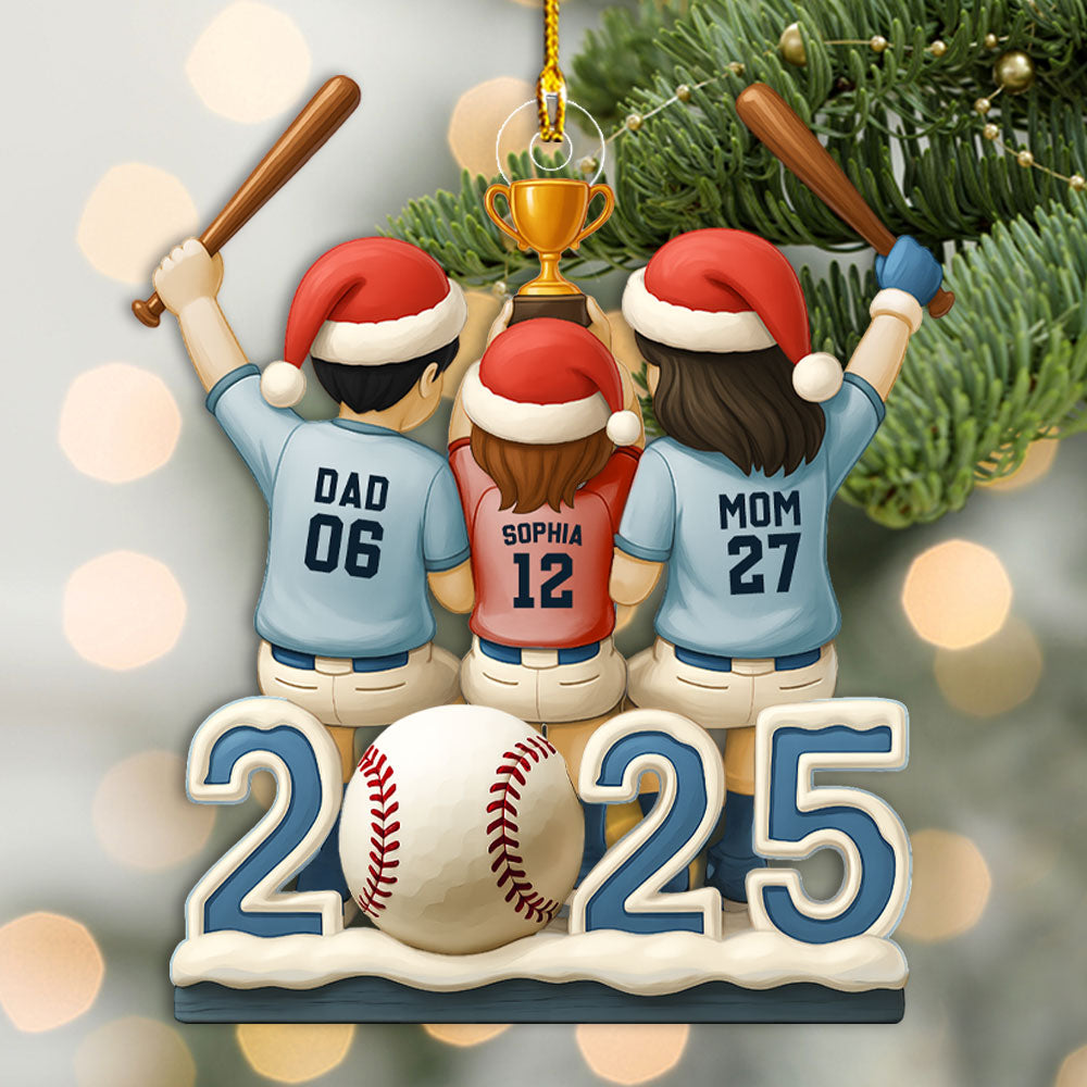 Baseball Family - Personalized Baseball Custom Shaped Acrylic Ornament Pt99