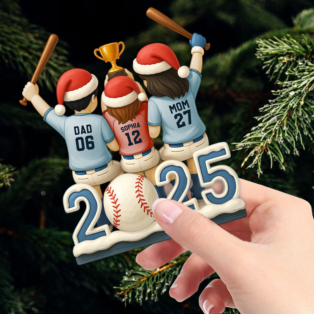 Baseball Family - Personalized Baseball Custom Shaped Acrylic Ornament Pt99