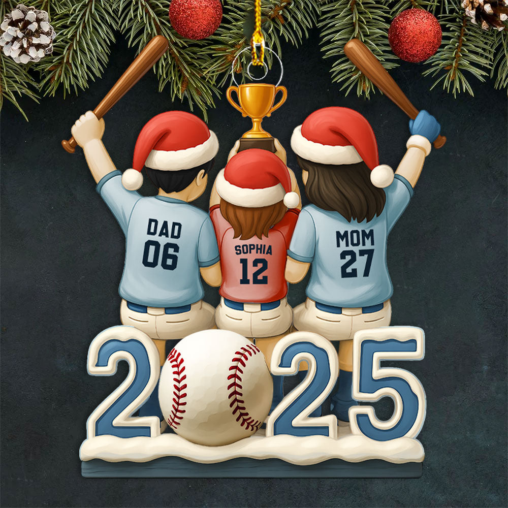 Baseball Family - Personalized Baseball Custom Shaped Acrylic Ornament Pt99