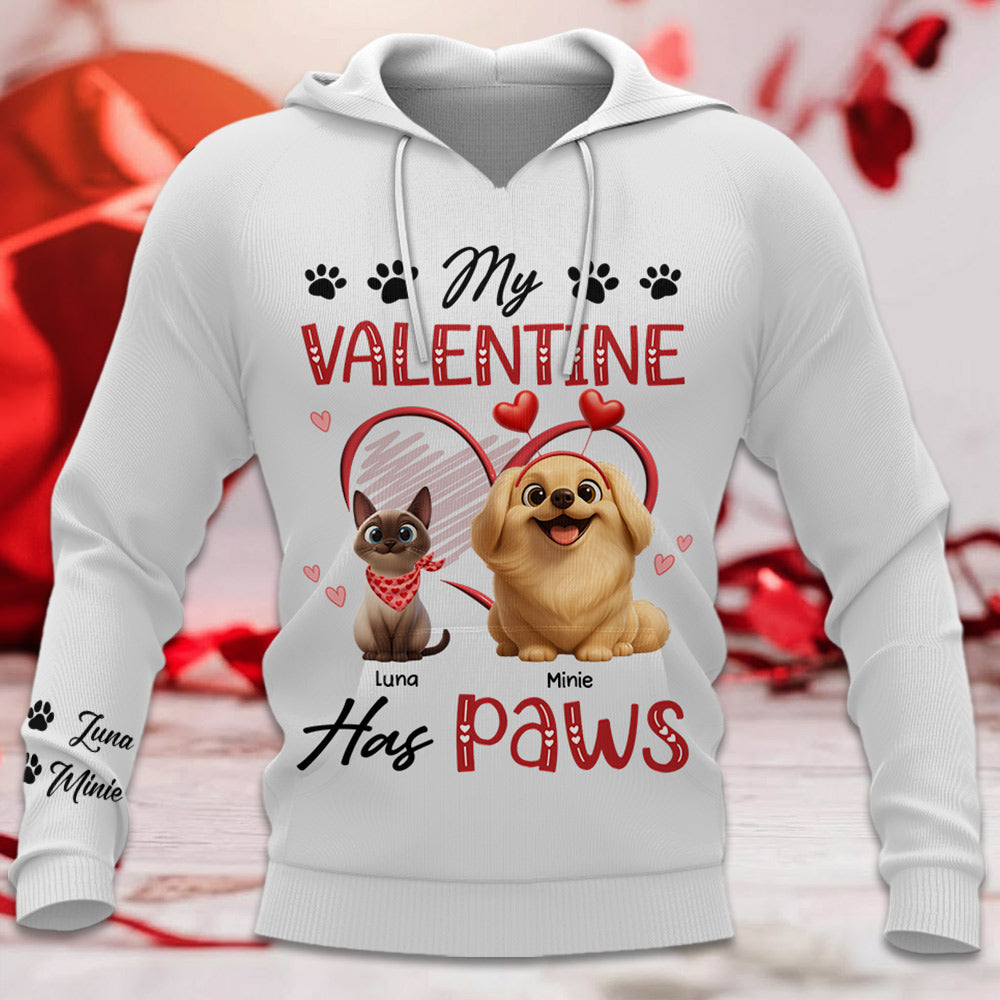 My Valentine Has Paws - Personalized Shirt - Gift For Pet Lover T1807 Li29