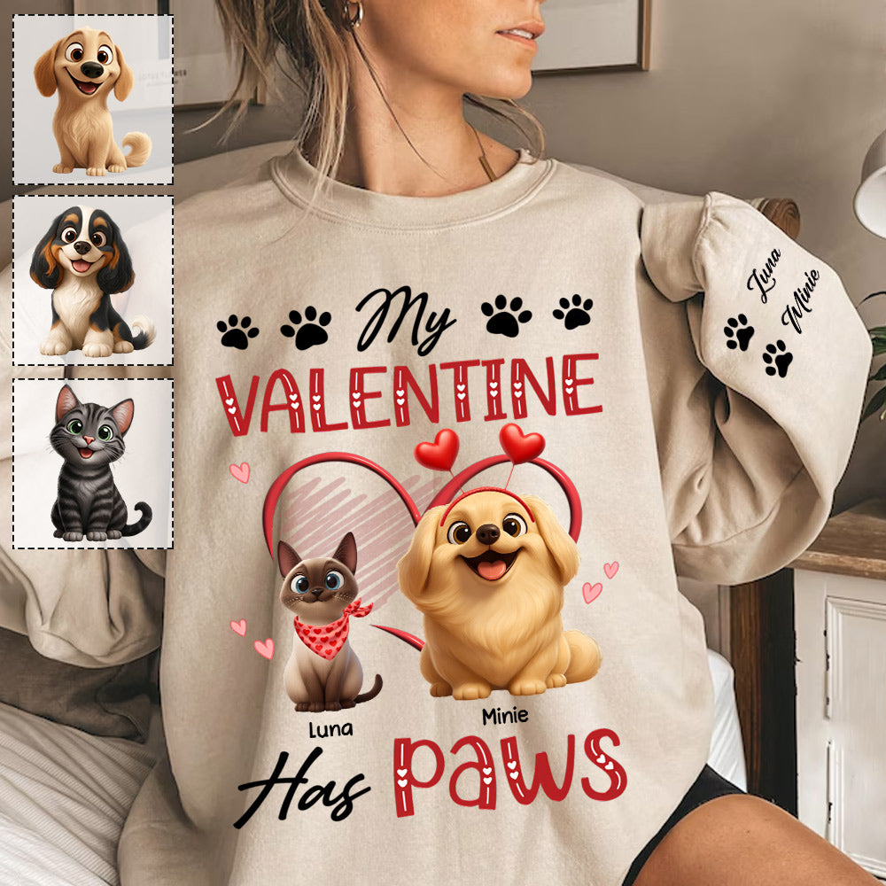 My Valentine Has Paws - Personalized Shirt - Gift For Pet Lover T1807 Li29