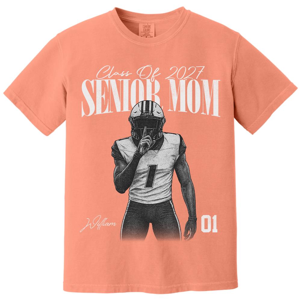 Personalized Senior Mom Shirt, Custom Sports Mom Gameday Shirt Proud Family Gift T1807 Hv01