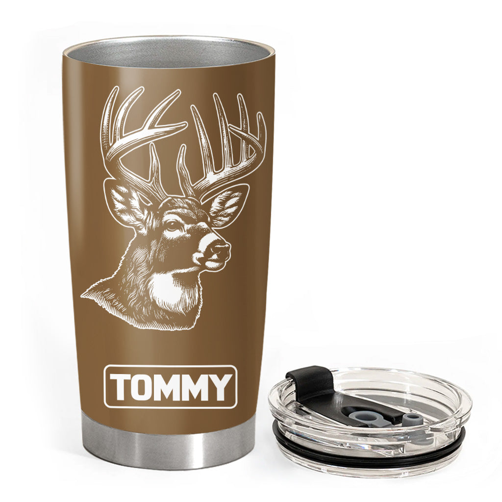 Deer Hunting Gifts for Men Him Personalized. Upload Photo Tumbler for Whitetail Deer Hunters, Hunter Gifts for Him, Dad, Father's Day, Husband Pt99