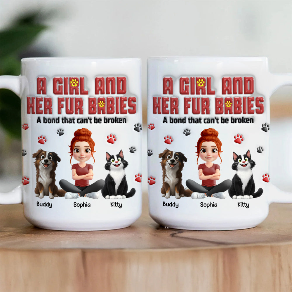 A Girl And Her Fur Babies -  Personalized Mug - Gift For Pet Lover T1807 Hv01