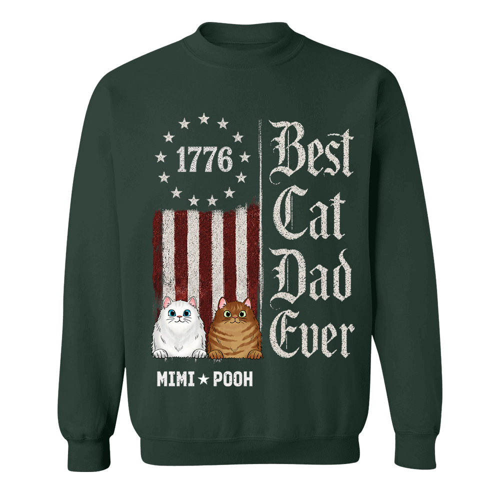 Custom Best Cat Dad Ever Nation Flag 250th Anniversary, Gift For Cat Dad, Cat Lovers L0411 TH23