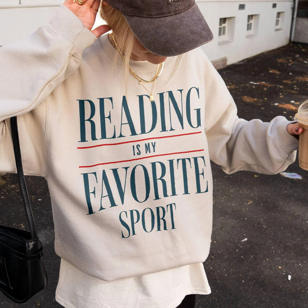 Reading is my favorite sport Sweatshirt, Vintage Reading Sweatshirt, Book lover gift, Bookish shirt, Bookworm, Reader Gift, Book crewneck T24