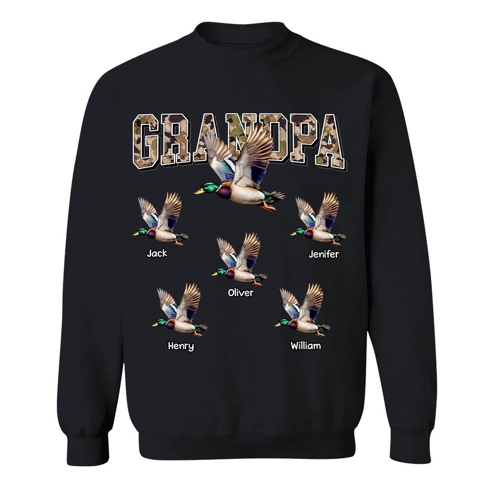 Grandpa Hunting Camo Mallard Duck Personalized Shirt For Grandpa Hv01