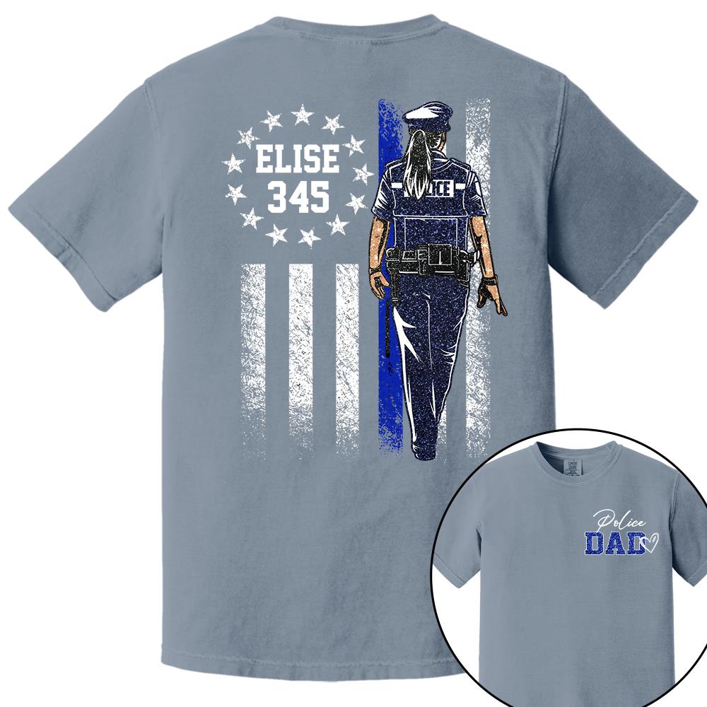Proud Police Dad Shirt – Custom Name Gift For Dad Of Police Officer, Father's Day Tee Na02 Nh00