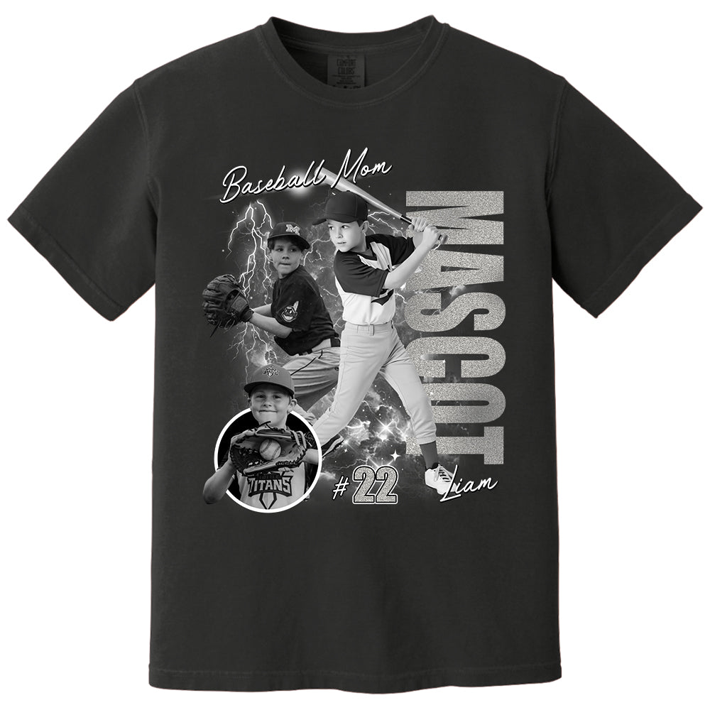 Custom Photo Baseball Player Shirt - Personalized Team Name School Name Bootleg Shirt NA04