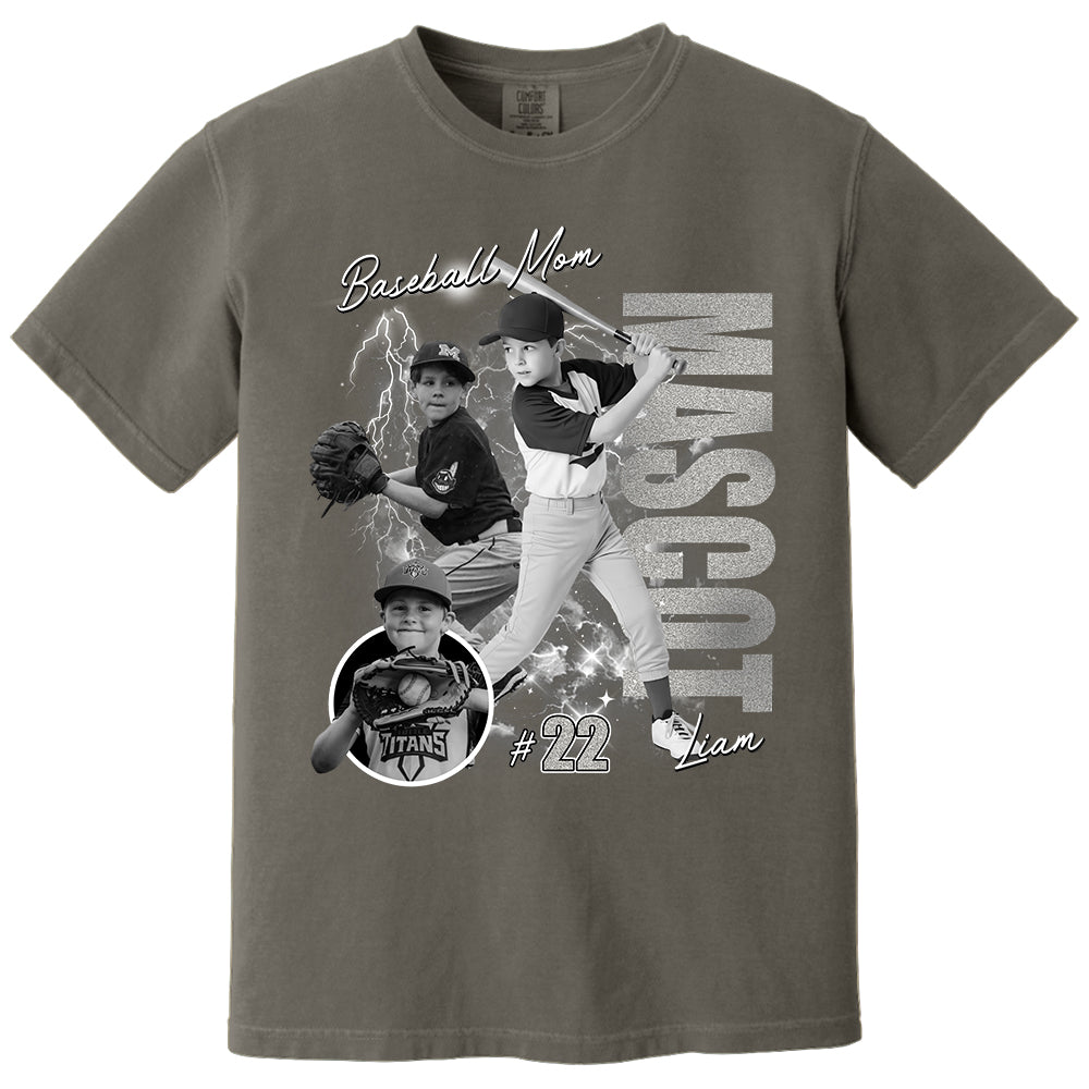 Custom Photo Baseball Player Shirt - Personalized Team Name School Name Bootleg Shirt NA04