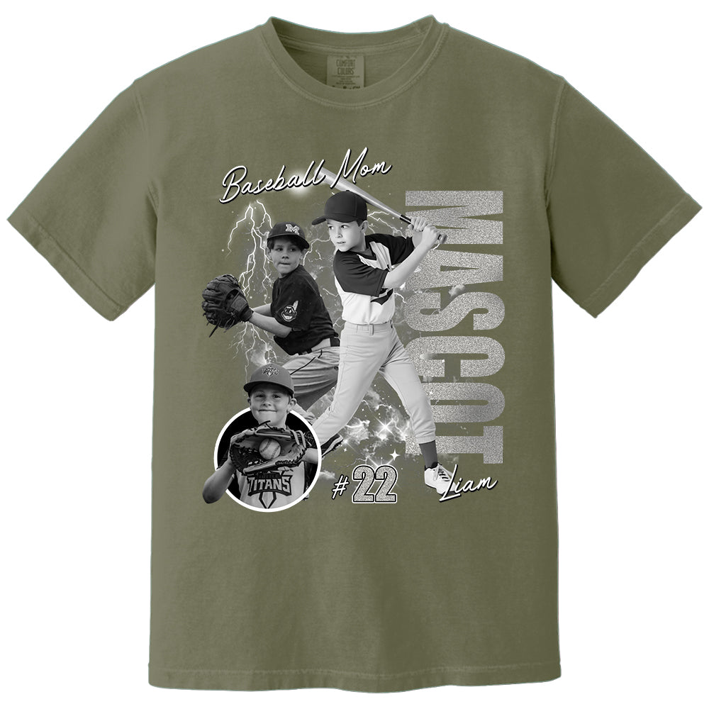Custom Photo Baseball Player Shirt - Personalized Team Name School Name Bootleg Shirt NA04