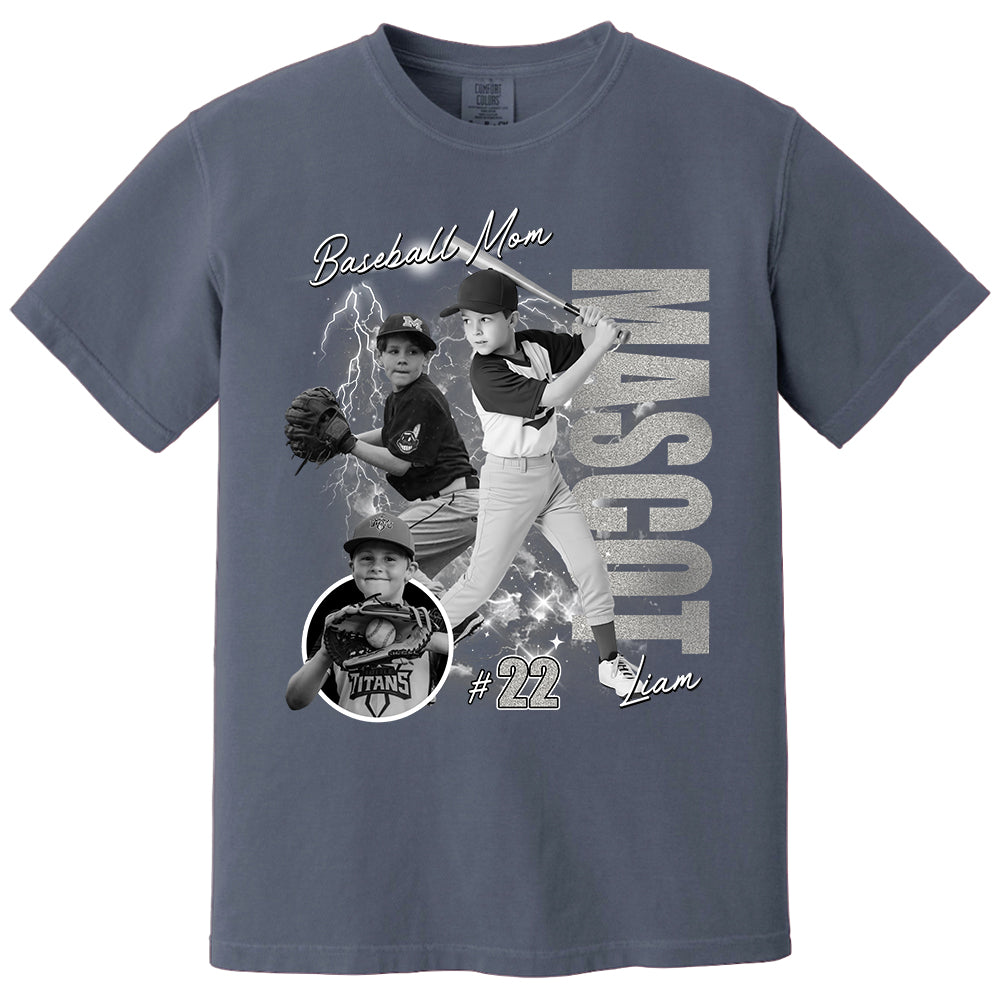 Custom Photo Baseball Player Shirt - Personalized Team Name School Name Bootleg Shirt NA04
