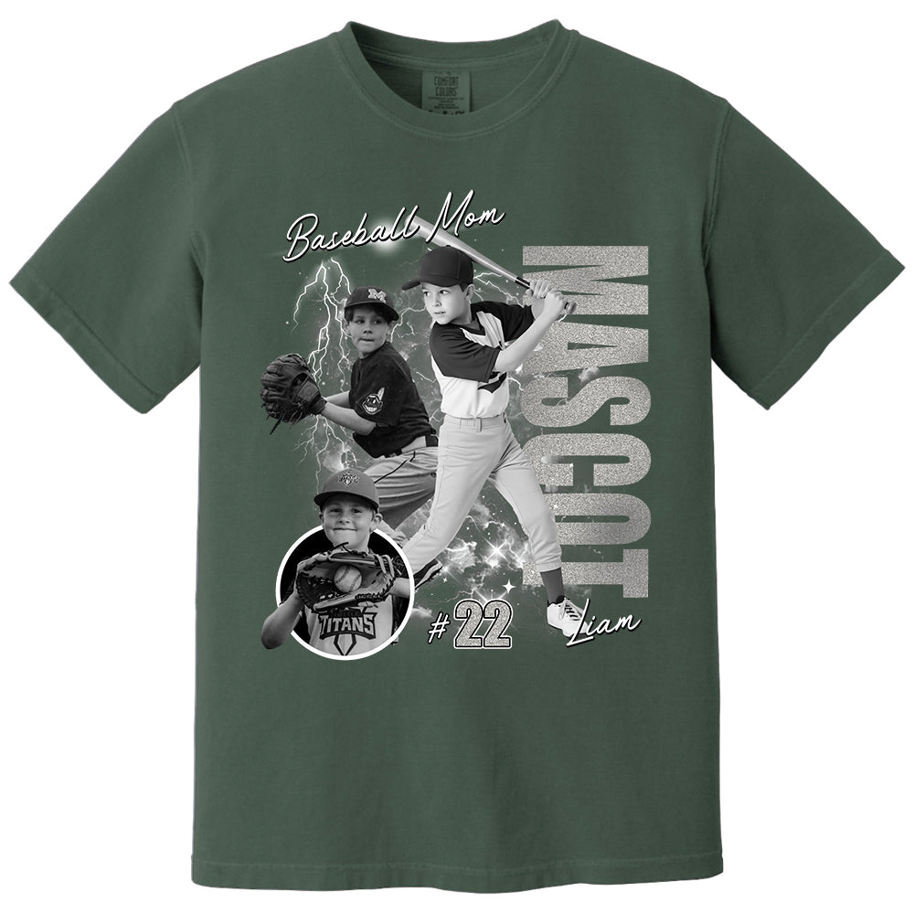 Custom Photo Baseball Player Shirt - Personalized Team Name School Name Bootleg Shirt NA04