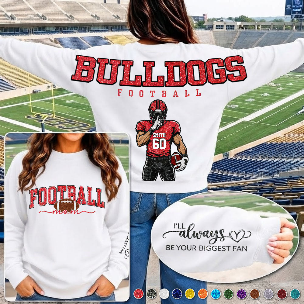 Personalized I'll Always Be Your Biggest Fan Shirt, Custom Player Name & Number Shirt, Football Mom Gift Na02 VH01