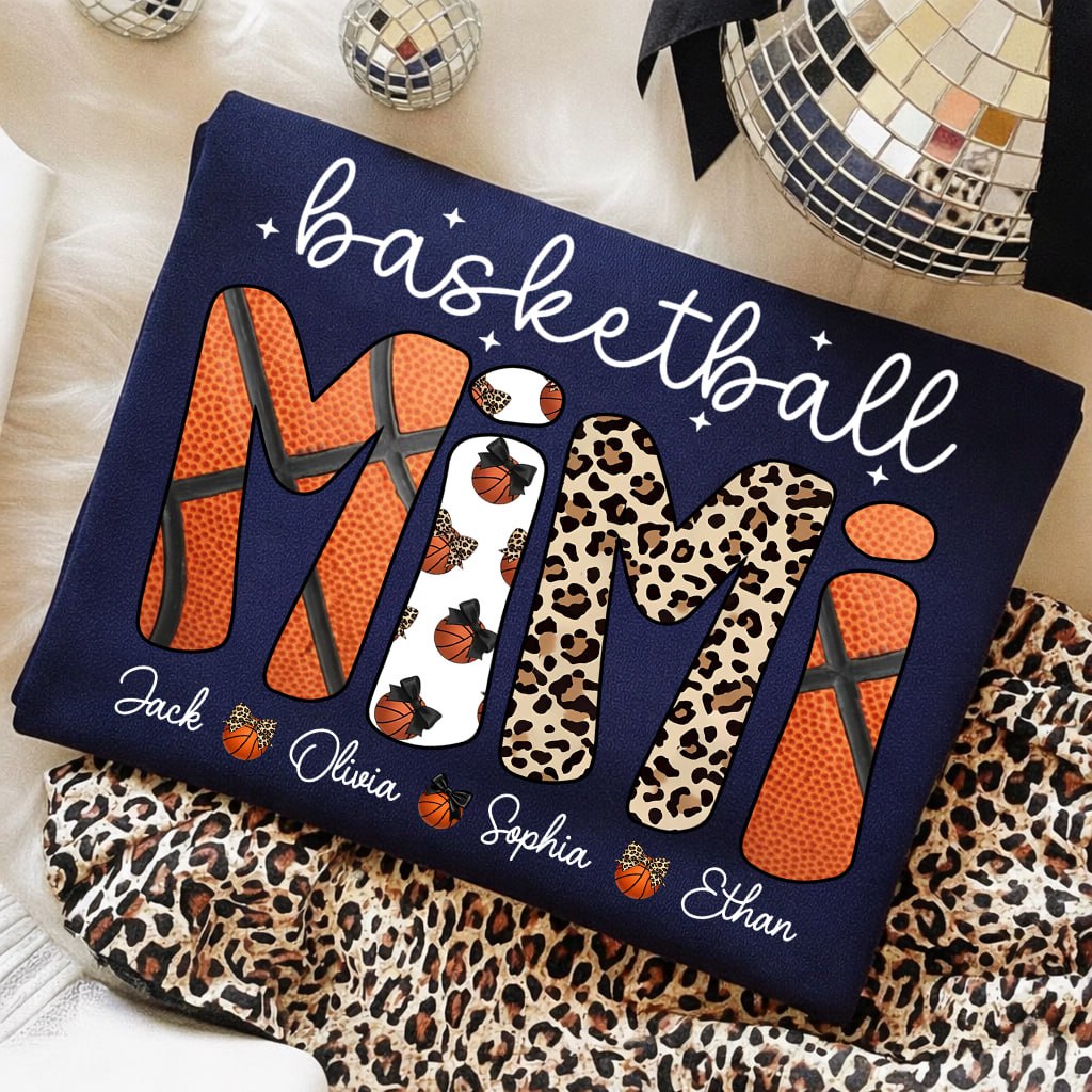 Personalized Basketball Mama Shirt, Custom Basketball Sports Grandma Nickname Shirt