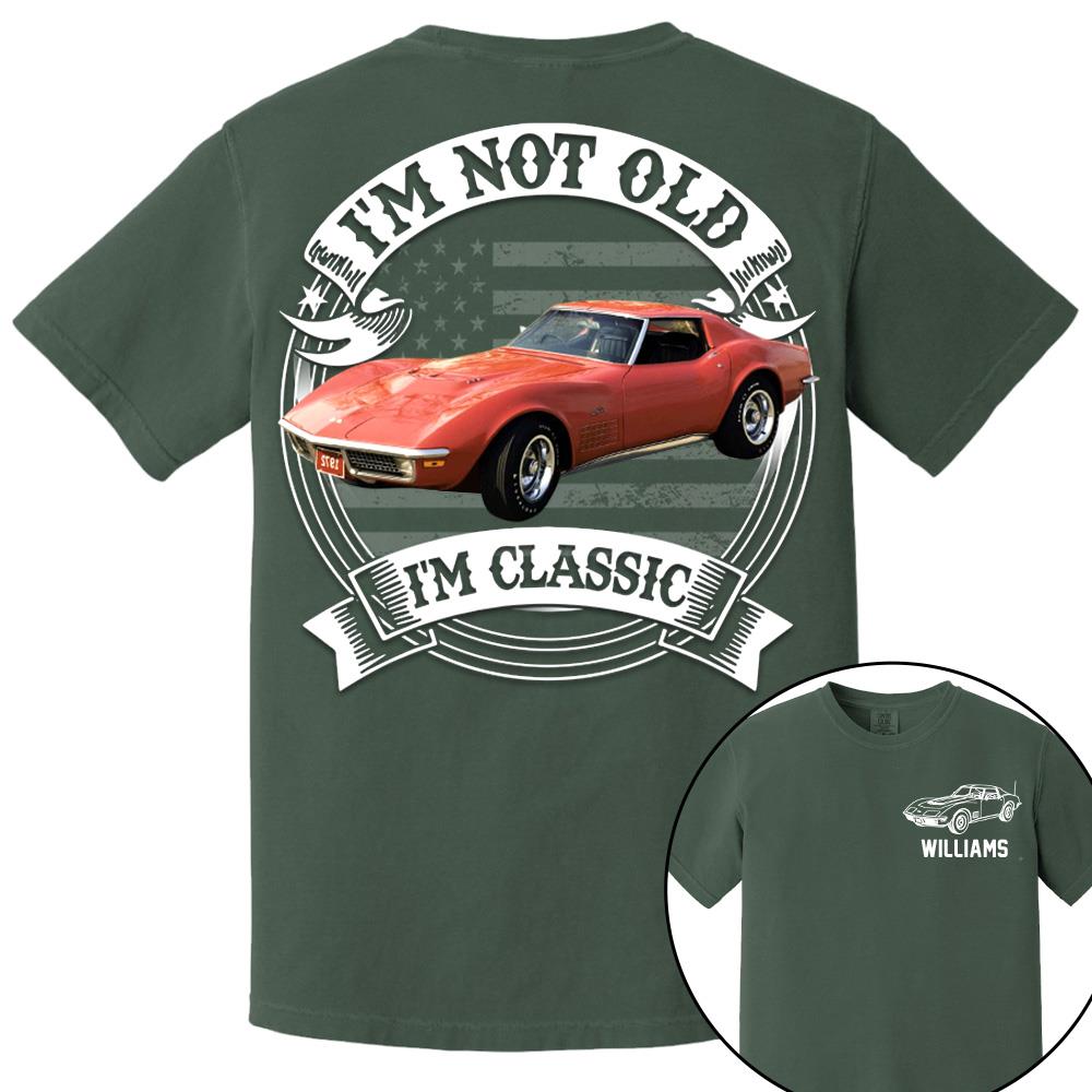 I'm Not Old I'm Classic Chevrolet Corvette C3 Stingray Graphic Personalized Car's Photo Quarter Shirt