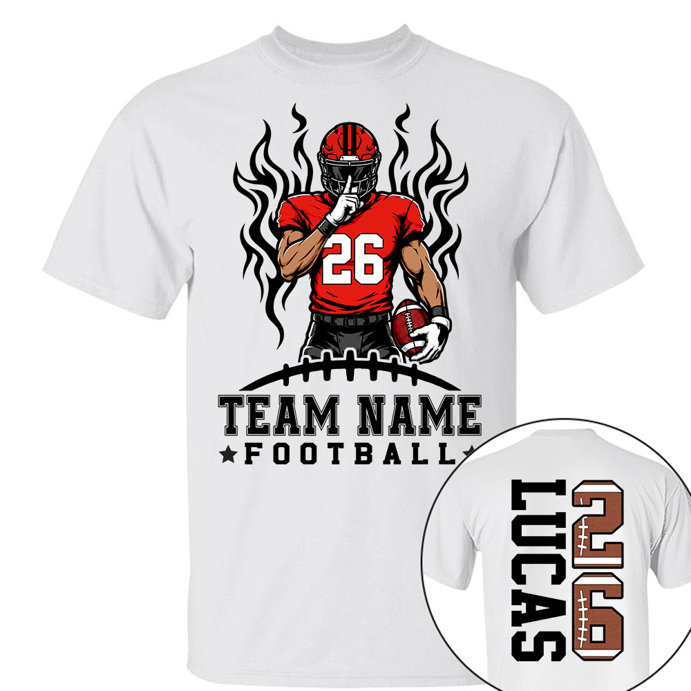 Personalized Team Football Shirt With Kids Name & Number Fall Football Season Shirt L0411 Hv01
