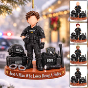 Custom Police Officer Christmas Ornament, Sheriff Bulletproof Vest,  Police Gift L0411 VH01