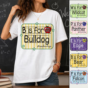 Personalized Retro Stripe School Mascot Custom Apple Name Teacher T-Shirt, Custom Gifts For Teacher Vr2 Nh00