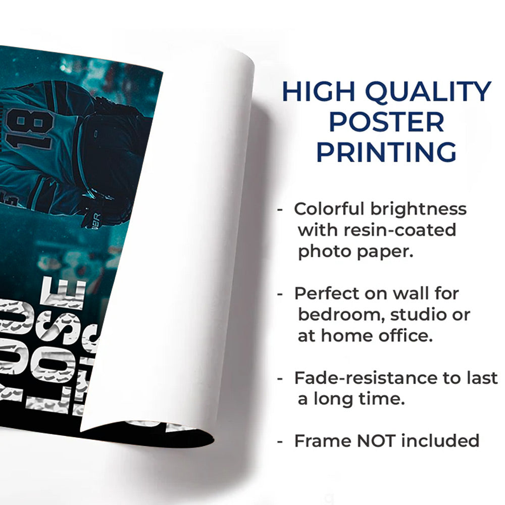 It’s Not Over When You Lose, Personalized Poster, Gift For Ice Hockey Players, Custom Photo Wall Art, Ice Hockey Lover House Decor T1807