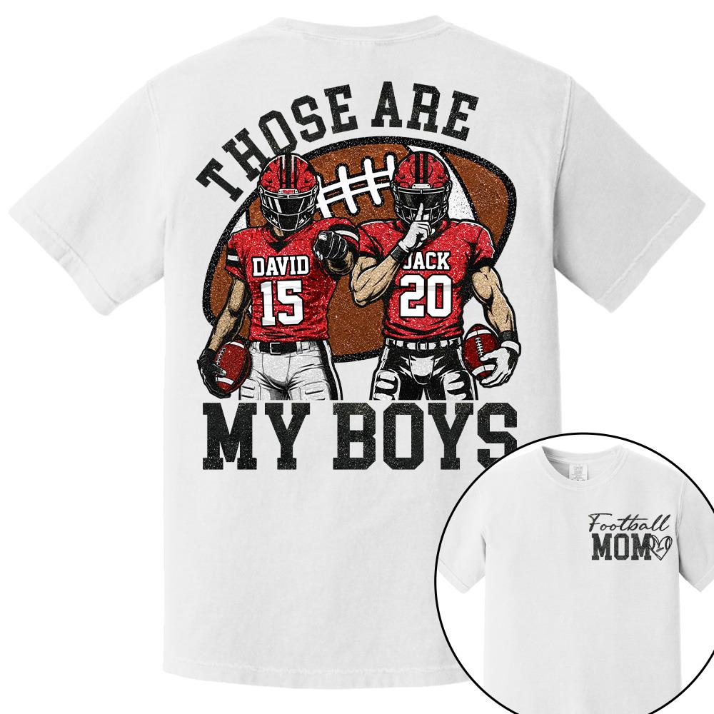 Personalized Football Mom Shirt, Those Are My Boy Sweatshirt, Football Kids Game Day Tee, Retro Cheer Mom Tee Vr2 Na02 Hv01