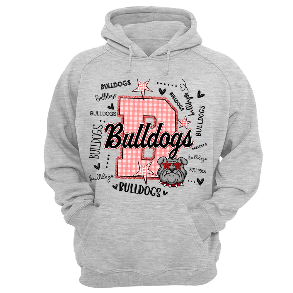Custom Gingham School Mascot Game Day, Personalized Name Mascot T-Shirt Teacher Appreciation Gift VH01
