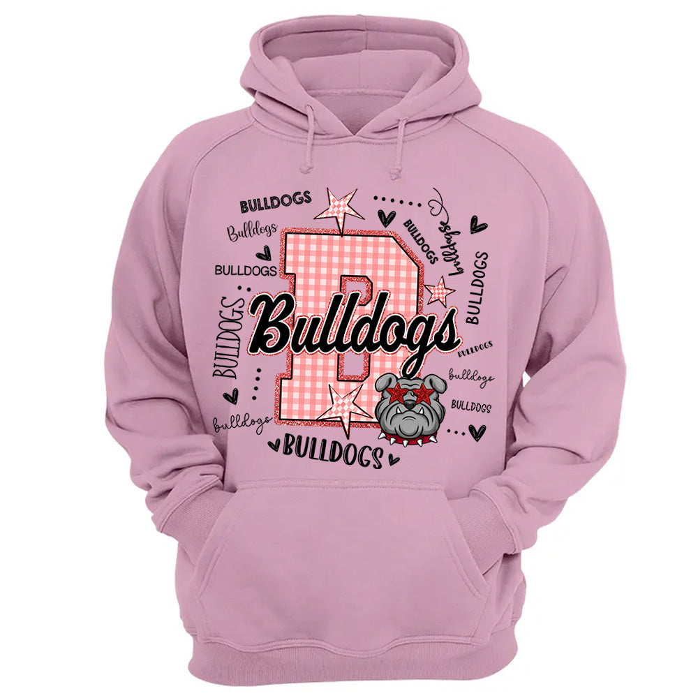 Custom Gingham School Mascot Game Day, Personalized Name Mascot T-Shirt Teacher Appreciation Gift VH01